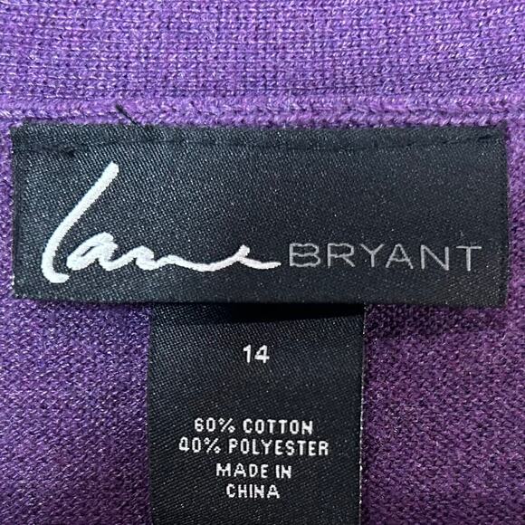 Lane Bryant Purple Cardigan Sweater Size 14 V Neck Grandpa Style - Picture 5 of 8